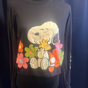 Love Tribe Snoopy Black and Orange Long Sleeve Tee